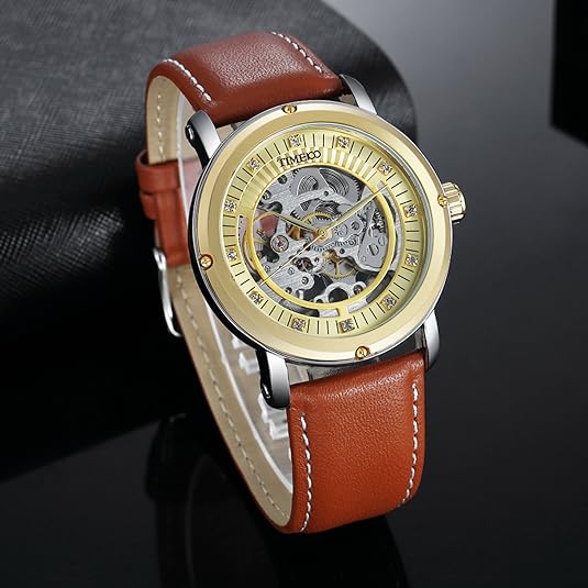 TIME100 Luxury Men Mechanical Skeleton Wristwatch (Model W60040G.02A)