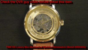 TIME100 Luxury Men Mechanical Skeleton Wristwatch 004