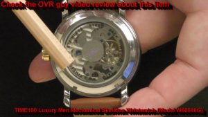 TIME100 Luxury Men Mechanical Skeleton Wristwatch 005